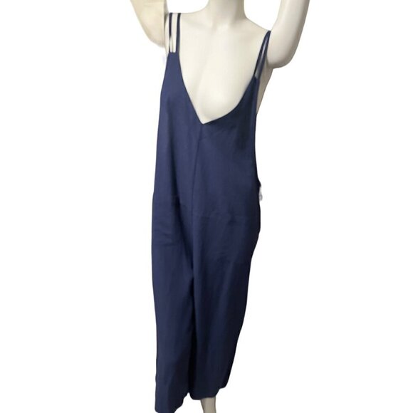 linen bib overalls in blue by Clara sun woo - Picture 14 of 14